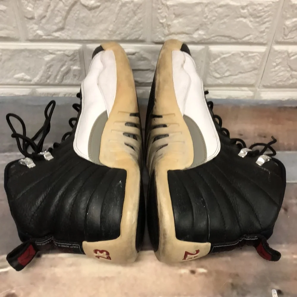 Jordan 12‎ retro playoff black & white jumpman mens size 9.5